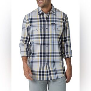 Wrangler Plaid Button Up Shirt Regular Fit Outdoor Utility Overshirt 3XL